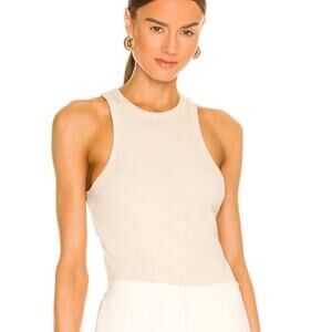 Anine Bing Eva Fitted Tank Top in Taupe Sz L